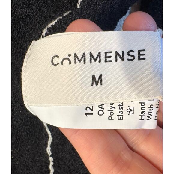 Commense Knit Button Up Top Women’s Size Medium Striped Textured Stretch Modern - Picture 6 of 8